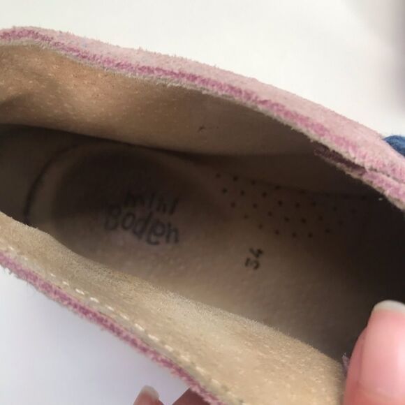 Mini Boden pink suede leather lace up boots - Picture 7 of 10